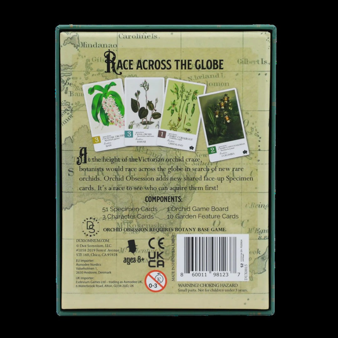 Botany Orchid Obsession Expansion APE Games Board Game Box Back