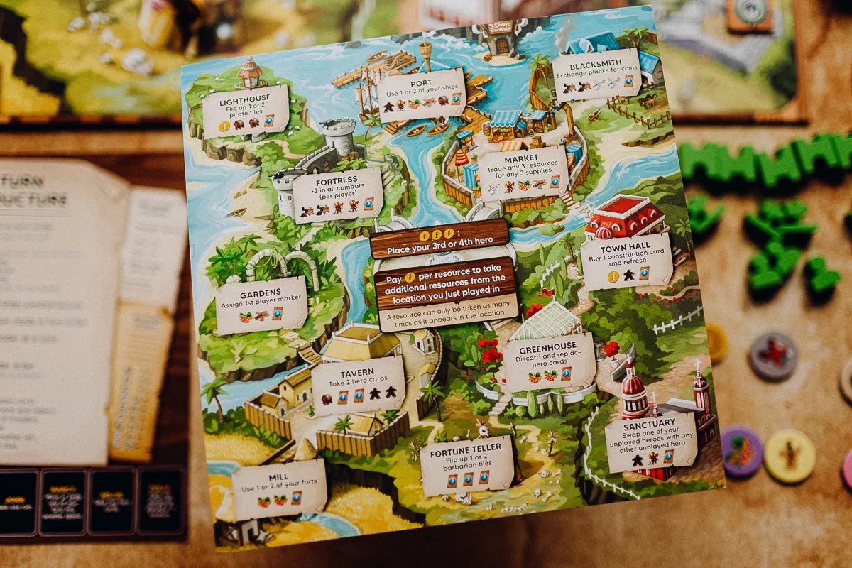 Chaos Cove APE Games Board Game Game Sheet Locations