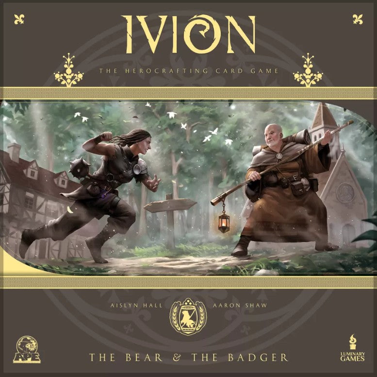 Ivion The Bear and The Badger APE Games Board Game Hero Dueling Box Cover Art