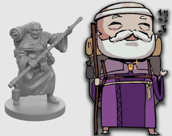 Ivion The Bear and The Badger APE Games Board Game Hero Dueling Character Art and Miniature