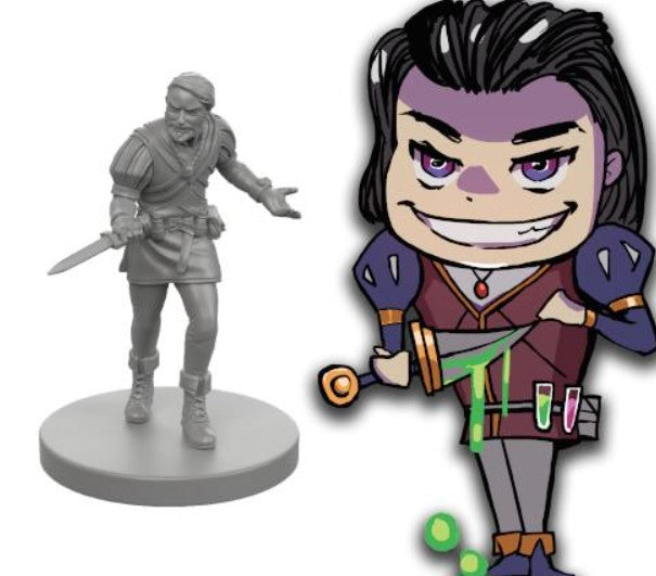 Ivion The Falcon and The Snake APE Games Board Game Hero Dueling Character Art and Miniature