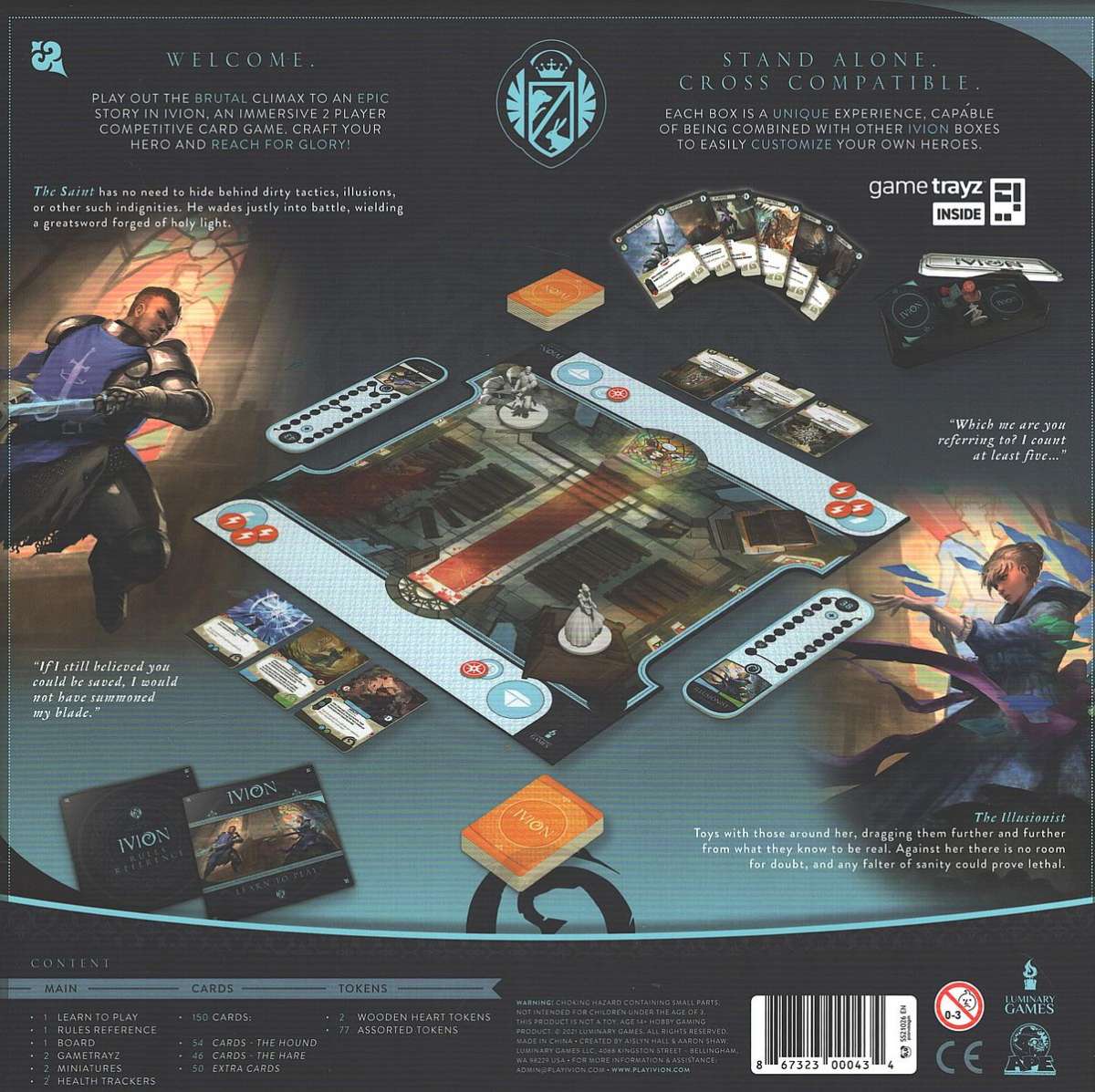 Ivion The Hound and The Hare APE Games Board Game Hero Dueling Box Back