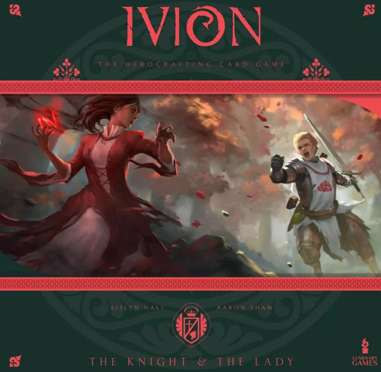 Ivion The Knight and The Lady APE Games Board Game Hero Dueling Box Cover Art