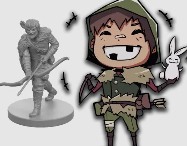 Ivion The Noose and The Goose APE Games Board Game Hero Dueling Character Art and Miniature