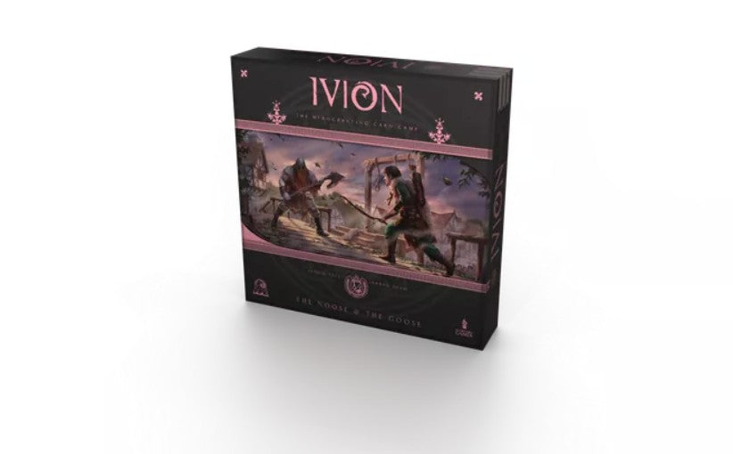 Ivion The Noose and The Goose APE Games Board Game Hero Dueling 3D Box Rendering on white background