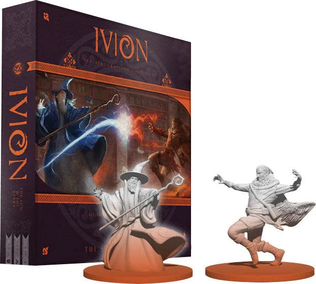 Ivion The Sun and The Stars APE Games Board Game Hero Dueling 3D Box Rendering and Miniatures