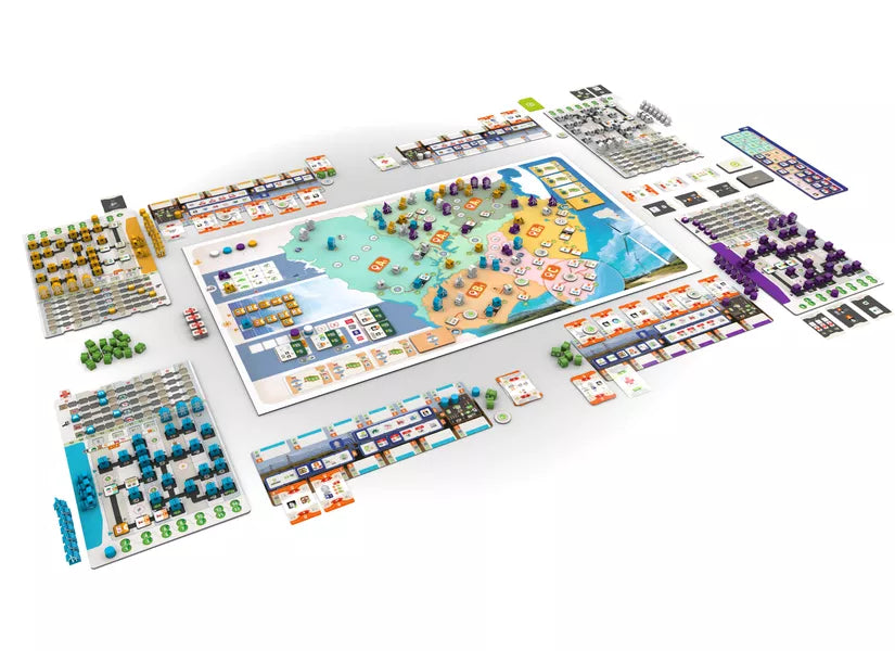 Pampero APE Games Board Game Mid Game Set Up Game Components Box Contents