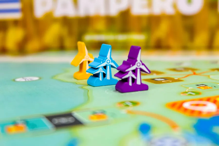 Pampero APE Games Board Game Woode Meeples Windmills