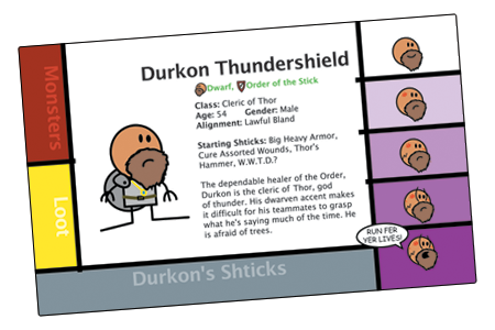 The Order of the Stick Board Game APE Games Game Card Hero Character